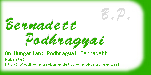 bernadett podhragyai business card